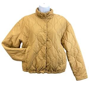 Marc New York Puffer Jacket Women Size XS Mustard Quilted